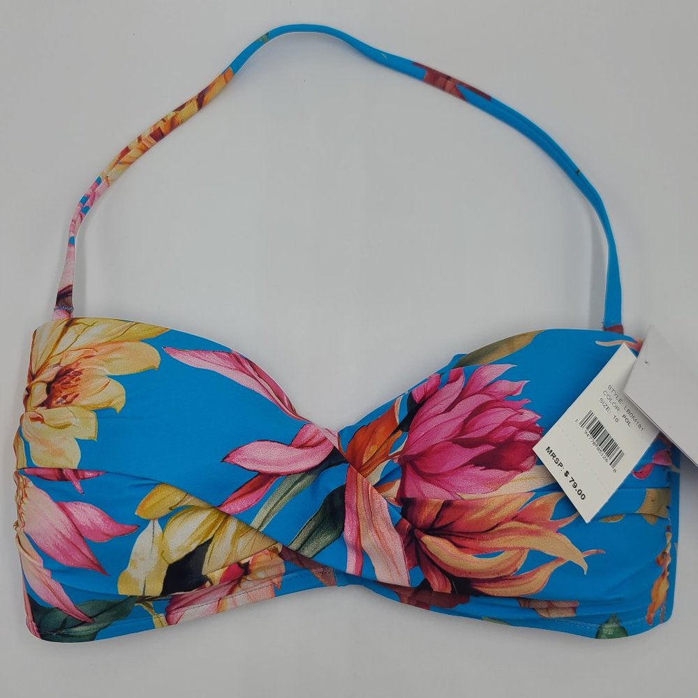 NWT Tropical Floral La Blanca Bandeau Bra Swim Top